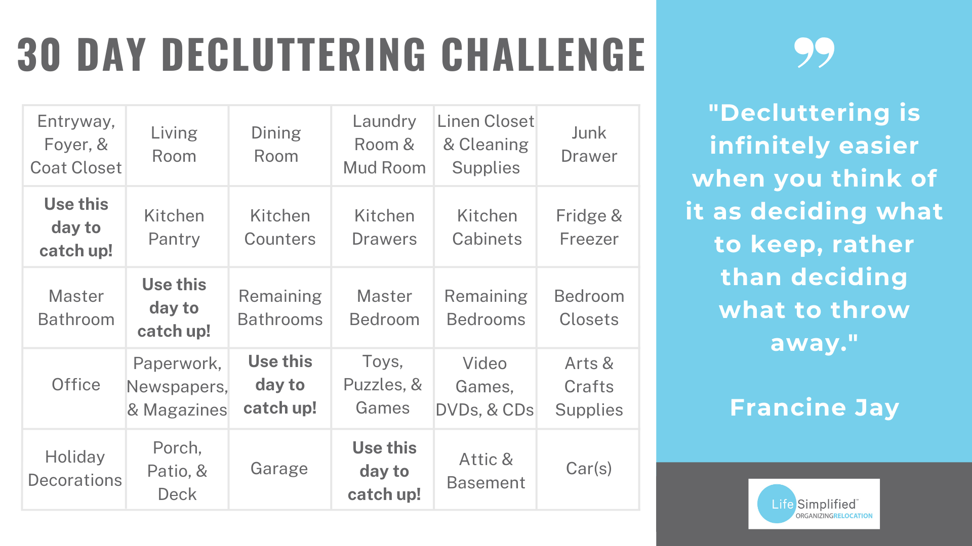 30 Day Decluttering Challenge Organizing